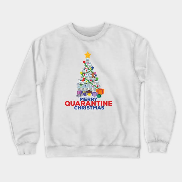 Merry Quarantine Christmas cartoon ideas design Crewneck Sweatshirt by DiegoCarvalho